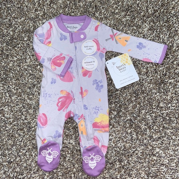 Burt's Bees Baby Other - NWT butterfly Burt’s Bees Baby footie romper one piece pajamas preemie